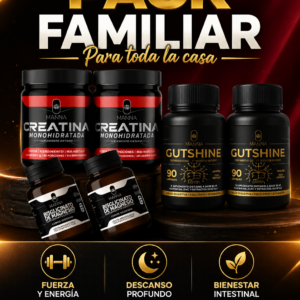 Pack Familia: 2 Creatinas + 2 Gutshine + 2 Magnesio